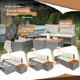 thumbnail image 2 of Devoko Outdoor Daybed Set Multifunctional Patio Day Bed Rattan Lounge Bed with 2 Side Tables for Backyard Porch Poolside Lawn Beach (Beige White), 2 of 7