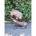 thumbnail image 3 of Nifao Bobcat Going Down a Tree Log Bronze Statue – Home Decor Sculpture, 43"L x 25"W x 41"H, 3 of 8