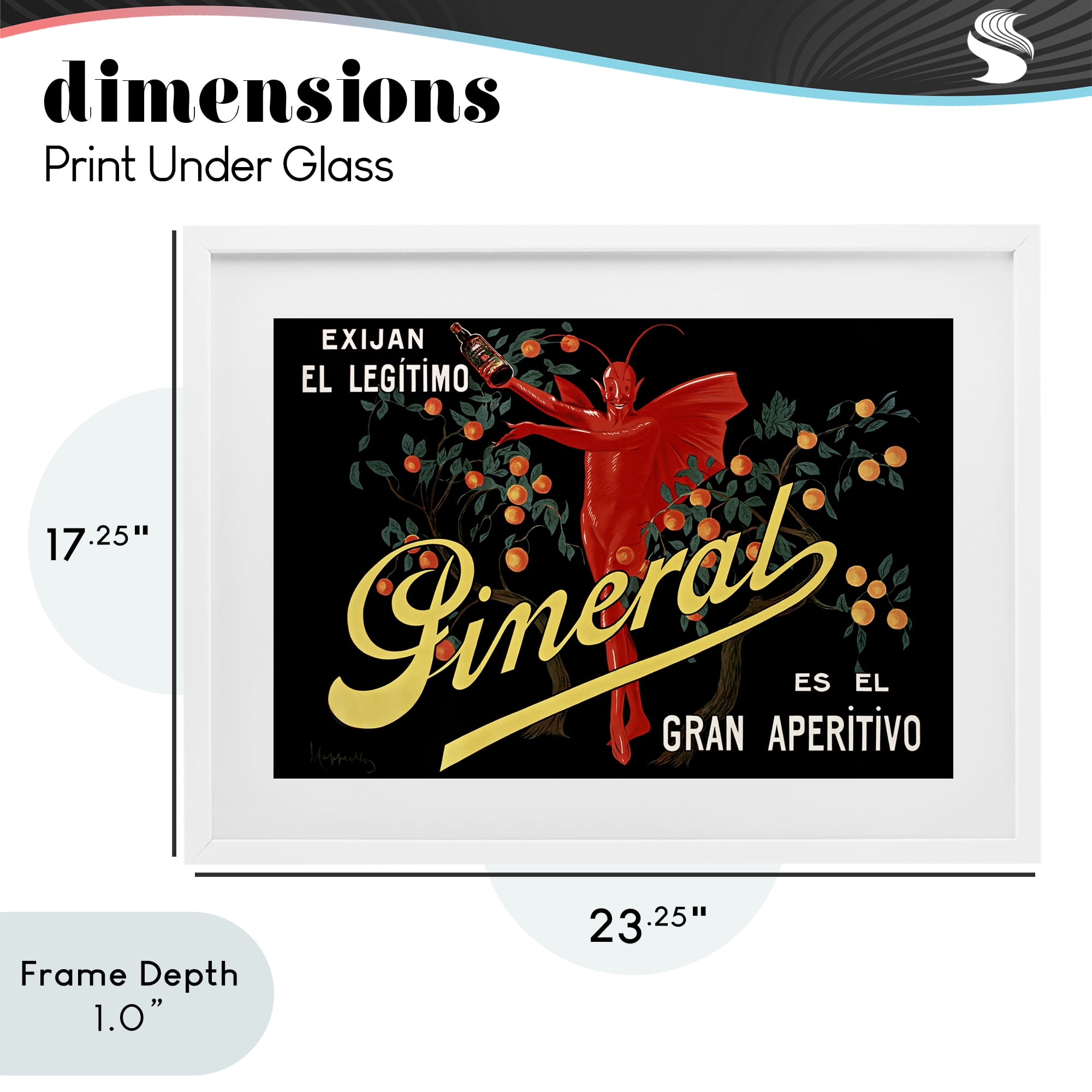 Stupell Industries Aperitif Poster with Character White Framed Print Under Glass, design by Leonetto Cappiello