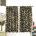 thumbnail image 3 of Leopard Blackout Curtains, Leopard Pattern Design Wild Animal Skin Spots Print Window Treatments, Retro Rod Pocket Thermal Insulation Drapes for Bedroom Living Room, 84" W X 84" L, 3 of 6