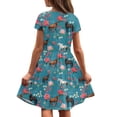thumbnail image 5 of Uourmeti Horse Kids Dresses Girls Summer Short Sleeve Party Dress Flowers Trendy O Neck Midi Dresses Casual Swing Dress with Pockets, 5 of 6