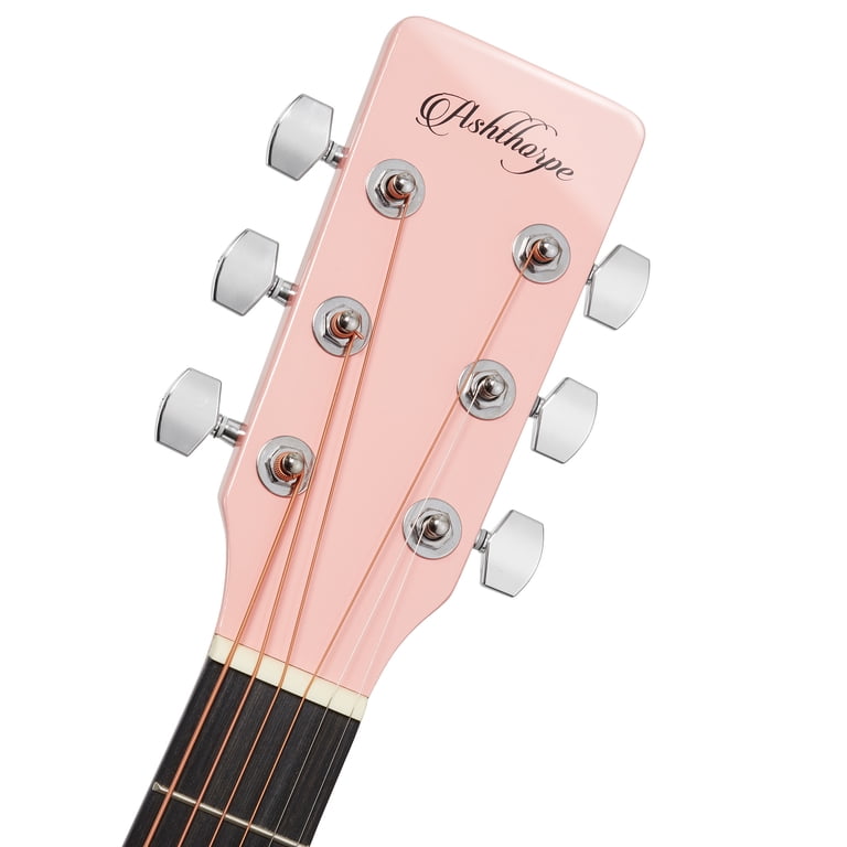 Ashthorpe 41" Acoustic Electric Cutaway Guitar, Pink photo 5