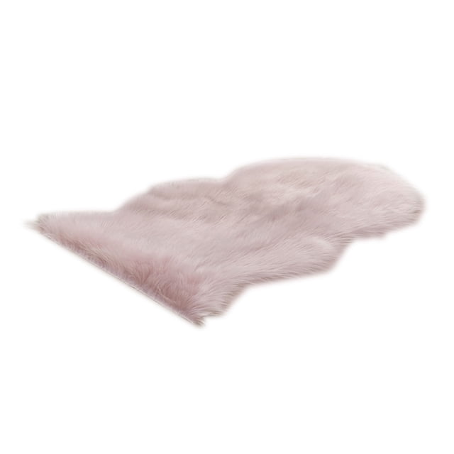 yeacher Soft Pink Faux Wool Area Rug for Living Room, Bedroom, or Office - 60x110cm, Non-Slip, Machine Washable, Modern Design