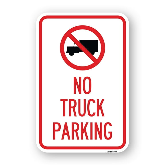 SignMission A-1218-23560 12 x 18 in. Aluminum Sign - No Truck Sign No Truck Parking with Symbol