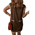 thumbnail image 2 of Ovbmpzd Vacation Dresses for Women 2026 Sleeveless Mini Brown Wedding Guest Dress Dresses Womens Sundress S, 2 of 7
