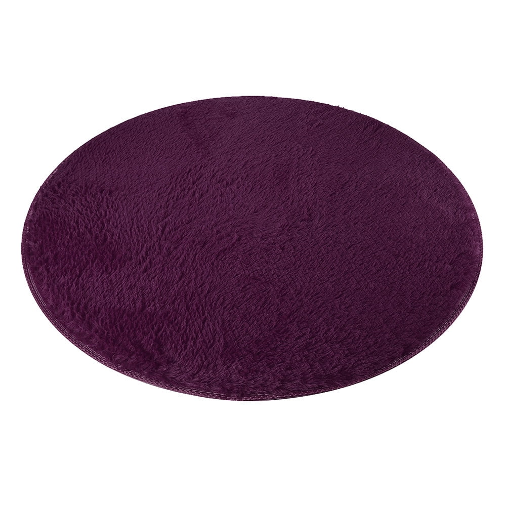 DZT1968 80cm Soft Coral Velvet Round Rug Anti-skid Doormat Carpet Bath Living Room Rug by