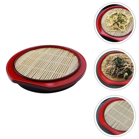 BRIGHTFUFU Snack Serving Tray Bamboo 1 Set 9.4x9.4x1.6in