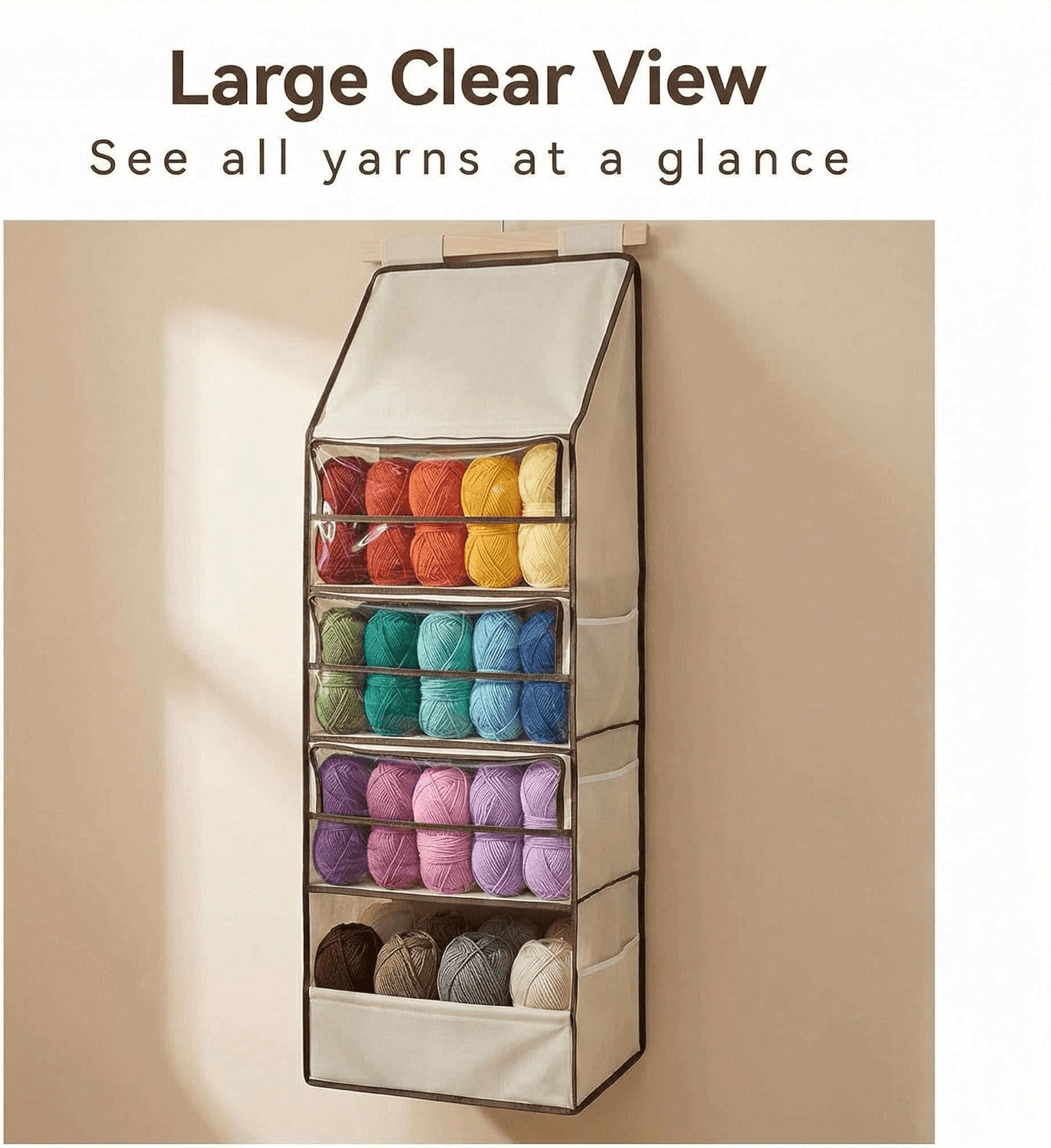CCCHCY Yarn Heaven Storage Bag – Large Capacity Hanging Yarn Storage Organizer , for Yarn, Socks,  and Crafts