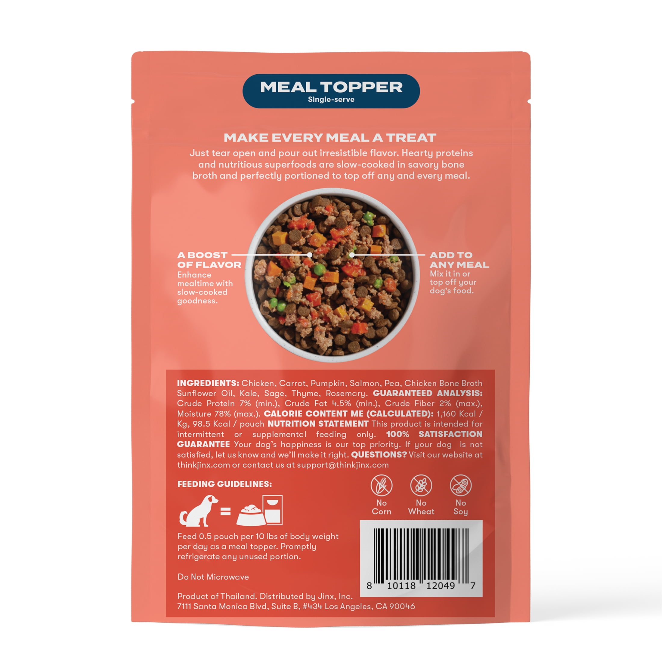 (4 pack) Jinx Homemades Chicken & Salmon Topper,3oz.Pouch
