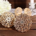 thumbnail image 4 of Balsa Circle 4 Flower Gold Metal Dinner Napkin Rings Rhinestones Wedding Party Events Reception Decorations, 4 of 8