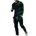 thumbnail image 2 of Wavsuf Men's Sweatsuits Set 2 piece Jogger Set for Men Tight Shirt Sweatshirt and Sweatpants Green Size XL, 2 of 7