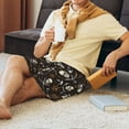 thumbnail image 6 of Kdxio Pirate Skulls Print Mens Sleep Shorts Bottoms Soft Comfy Pajama Wear Pants with Drawstring Pockets, 6 of 7