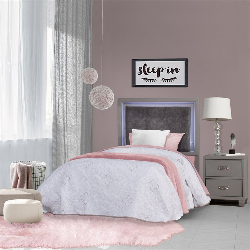 Hillsdale lyndon lane upholstered panel led lighted headboard outlet