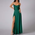 thumbnail image 2 of WTOBBY Women Summer Backless Long Satin Dress Cowl Neck Cross Spaghetti Strap Party Gown for Formal Evening Events and Special Occasions,Green M, 2 of 5