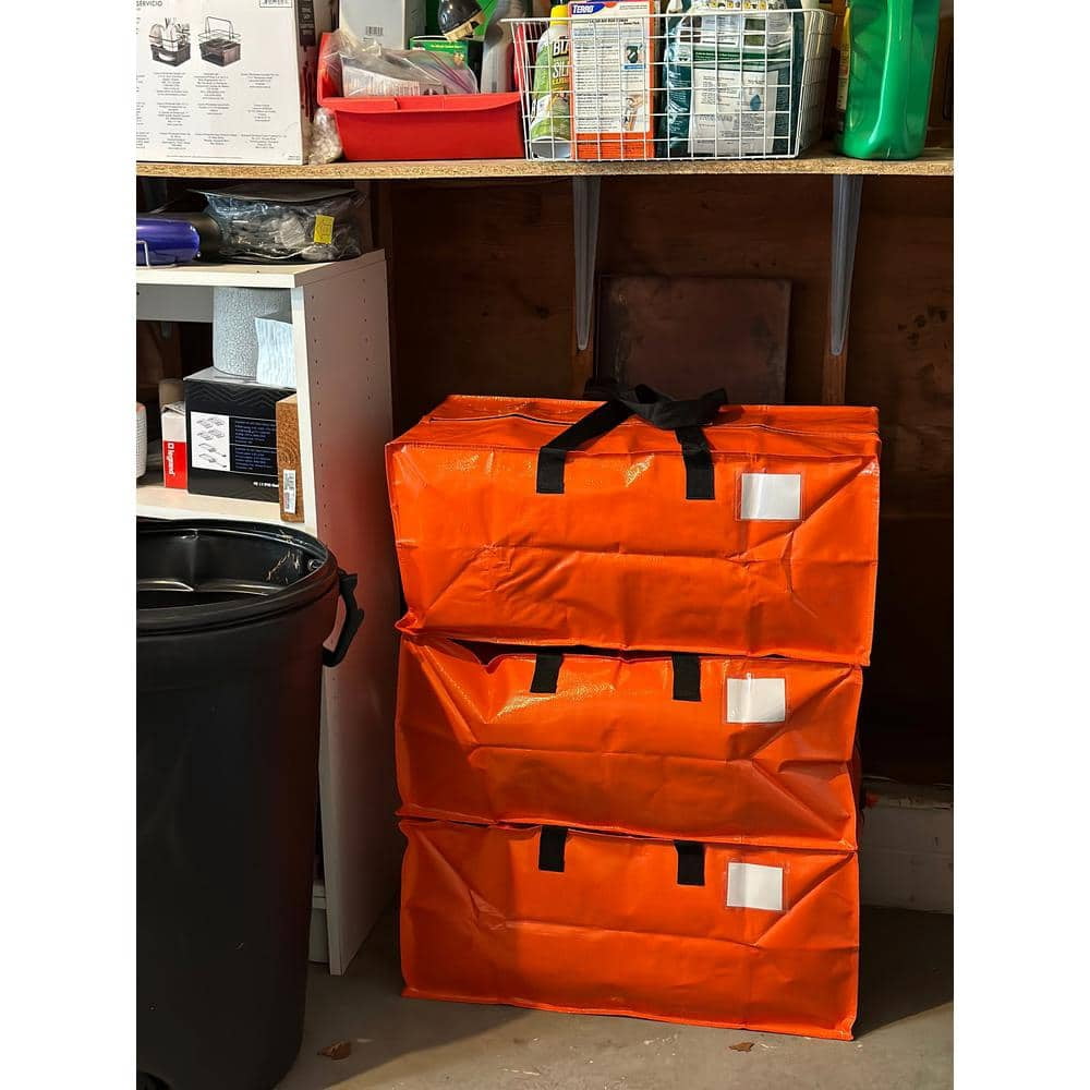 DURASACK® Heavy-Duty Moving and Storage Bags, 29"L x 15"W x 13"H, Orange, 4-Pack