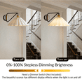 thumbnail image 4 of Modern Two-Tone Brass Finish Wall Sconce, Natural Linen Pleated Fabric Lampshade, Indoor Wall Lamp for Living Room, Bedroom, Dining Room, 4 of 10