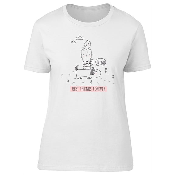 Best Friend Forever Hello Animal T-Shirt Women -Image by Shutterstock, Female Small