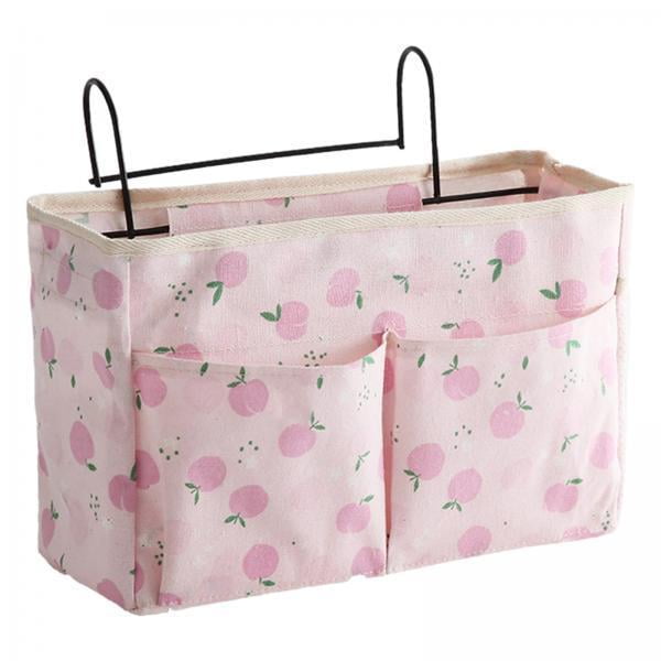 2xBedside Impermeable Con Múltiples Bolsillos Para Dormitorio , Sofá De Viaje, Color Rosa