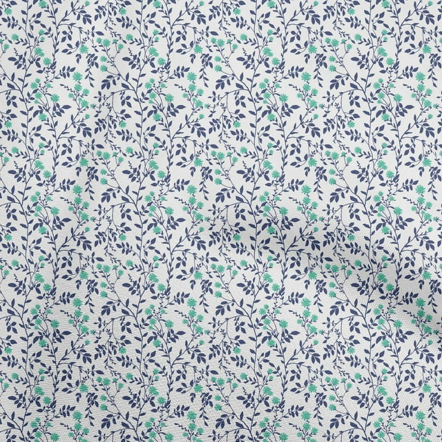 oneOone Polyester Spandex Blue Fabric Floral Sewing Craft Projects Fabric Prints By Yard 56 Inch Wide