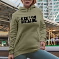 thumbnail image 2 of Keep on Smiling, Quote About Encouraging People to Smile, Groovy Retro Wavy Text Merch Gift, Sand Hooded Sweatshirt or Hoodie, 2XL, 2 of 5