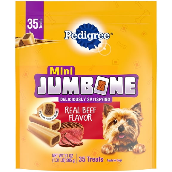 Pedigree Mini Jumbone Beef Flavor, Small Dog Treats, 21 Oz. Bag