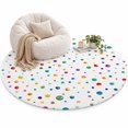 Small Multicolour Rug Small Round Rug 3.3ft, Colorful Polka Dot Non-Slip Circle Area Rug for ...