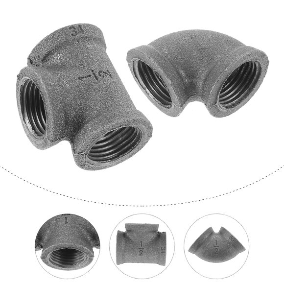 Phenofice 20-Pcs Elbow Pipe Fitting Steel Black For Pipes Industrial Style Easy Installation