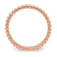 thumbnail image 2 of 925 Sterling Silver Rose Gold Beaded Stackable Ring Fancy/, 2 of 8