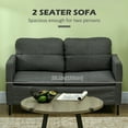 thumbnail image 4 of HOMCOM 53" Loveseat Sofa for Bedroom Modern 2 Seater Couch with Steel Legs, 4 of 10