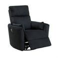 thumbnail image 3 of Rix Swivel Glider Recliner Chair w 2 Lumbar Pillows- Black Corduroy, 3 of 6
