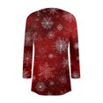 thumbnail image 3 of Women's Fashionable Loose-Fit Casual Cardigan with Christmas Print Mid-Length Coat for Holiday Outfits and Comfortable Wear,Deep Red,M, 3 of 6