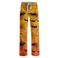 thumbnail image 4 of Halloween Lounge Pants for Women Bat Print Stretch Casual Elastic Waist Pj Pants, 4 of 5
