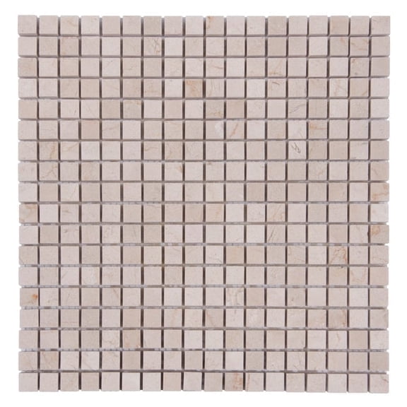 Crema Marfil 12-in x 12-in Polished Mosaic Floor and Wall Tile( 5 sq. ft. /Box )