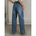 thumbnail image 3 of EMMIOL Women's Mid-High Waist Y2K Baggy Wide Leg Jeans Vintage Washed Denim Pants with Rivet Detail & Pockets 2026 Trendy Streetwear, 3 of 7
