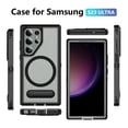 thumbnail image 4 of for Samsung S23 Ultra Case,Dual Layer With Kickstand Compatible For MagSafe,Military Shockproof Matte PC with Soft Edges Phone Cover For Galaxy S23 Ultra 6.8"(Clear Black), 4 of 7
