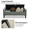 thumbnail image 5 of Velvet Storage Bench, Upholstered Bed Bench with Storage, End of Bed Ottoman with Wooden Legs,Bedside Storage Bench for Bedroom, Living Room, or Entryway, Grey, 5 of 9