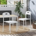 thumbnail image 7 of 2 pcs Stackable Plastic Dining Chairs with Metal Legs, Stain-Resistant for Indoor & Outdoor Use in Office, Conference, or Waiting Rooms. Easy Assembly，White, 7 of 7