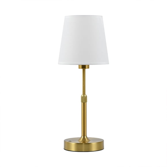 Small Bedside Lamps Fabric Metal Table Lamp Telescopic 12.5-15.3x5.9x5.9In, Bedside Table Lamps, Usb Dimming Gold for Home Decor
