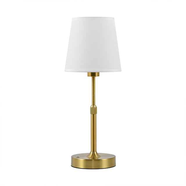 Pequeñas Lámparas Del Lado de la Cama Tela Lámpara de Mesa Metálica Telescópica 12.5-15.3x5.9x5.9In, Lámparas Del Lado de la Cama, Oscurecimiento de Oro Usb para la Decoración Del Hogar