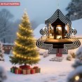 thumbnail image 3 of Stylish Metal Hanging Christmas Tree Wind Spinner - Intricate Design with Silhouetted Figures Perfect for Garden & Yard Decor, 3 of 7