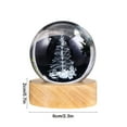thumbnail image 3 of Nilvkv Christmas Tree Crystal Lights and Reindeer Crystal Ball Stereo Engraved Night Light with Wooden Base Unique Christmas Decor or Gift, Christmas, 3 of 6