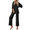 Black, variant on Lounge Sets for Women Pajamas Set Short Sleeve Tops and Long Pants Soft 2 Piece Outfits with Pockets