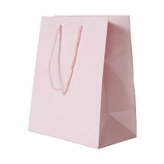 JAM Paper Glossy Gift Bags, 8 x 10 x 4, Pink, 3/Pack, Medium