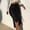 Black, variant on Women Skirts Summer Womans Skirt Trendy Leather Skirt Solid Color Elegant Knee Length Skirt