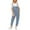 Light Blue, variant on Sakmal Sleeveless Casual Jumpsuits for Women Jean Denim Blue Plus Size Overalls Long Straight Leg Solid Square Neck Pants