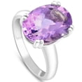thumbnail image 2 of Pompeii 4Ct Large 10x8mm Oval Amethyst Solitaire Ring 10k White Gold (,), 2 of 4