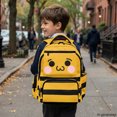 thumbnail image 6 of Chririnla Cute Bee Face Striped Boys School Backpack with Durable Scuff Resistant Book Bag, Breathable 17 Inch School Bookbag for Outdoor Back to School Primary School, 6 of 9