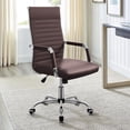 thumbnail image 2 of Leather Desk Chair for Home Office (Brown, Medium Back),High Back, 2 of 2