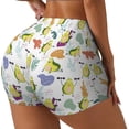 thumbnail image 2 of Xecao Orange Green Avocado Print Workout Shorts for Women Soft Smooth Gym Yoga Scrunch Active Tennis Workout Running Shorts, 2 of 9