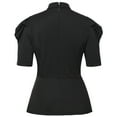 thumbnail image 3 of GRACEART Womens Church Clergy Shirt Tab Collar Box Pleated Gigot Sleeves Ruffle Blouse Top, 3 of 8